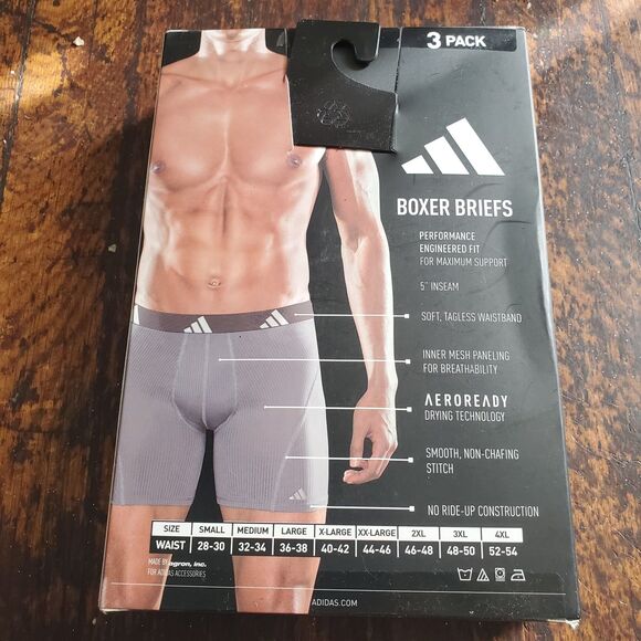 XXL adidas Performance Mesh Mens Big and Tall 3 Pack Boxer Brief msrp $40 - Picture 2 of 7